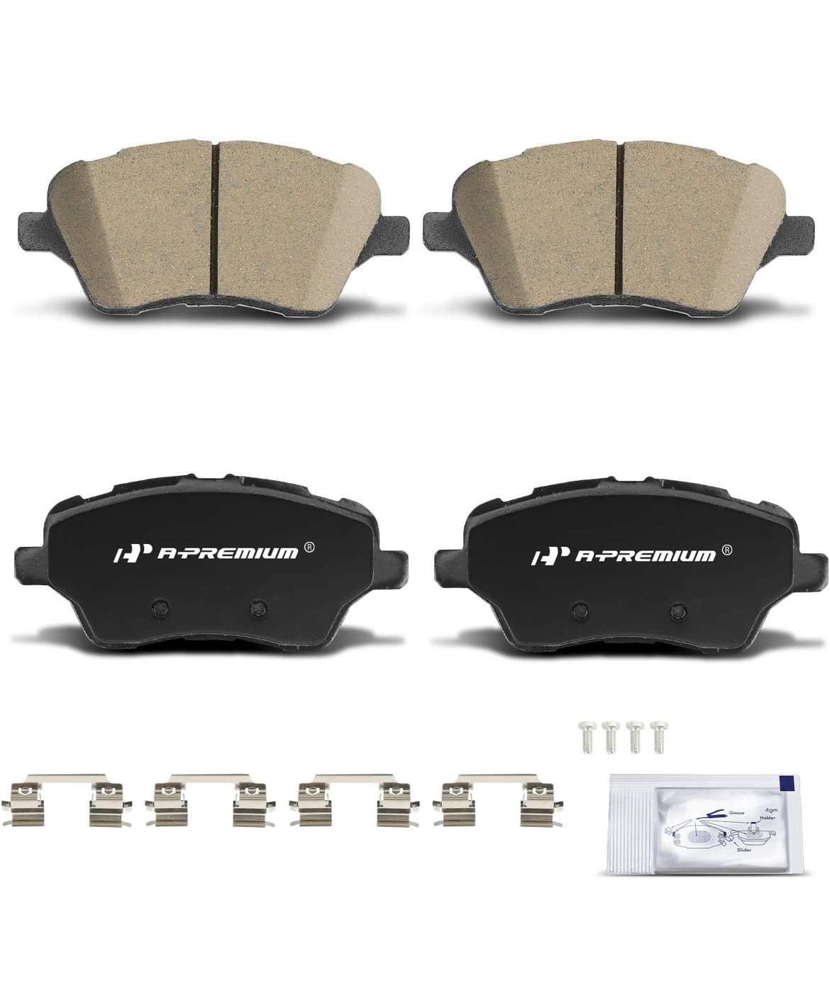 A-Premium Front Ceramic Disc Brake Pads Set Compatible with Ford Fiesta ST 2014-2019 1.6L, 4 Pcs
