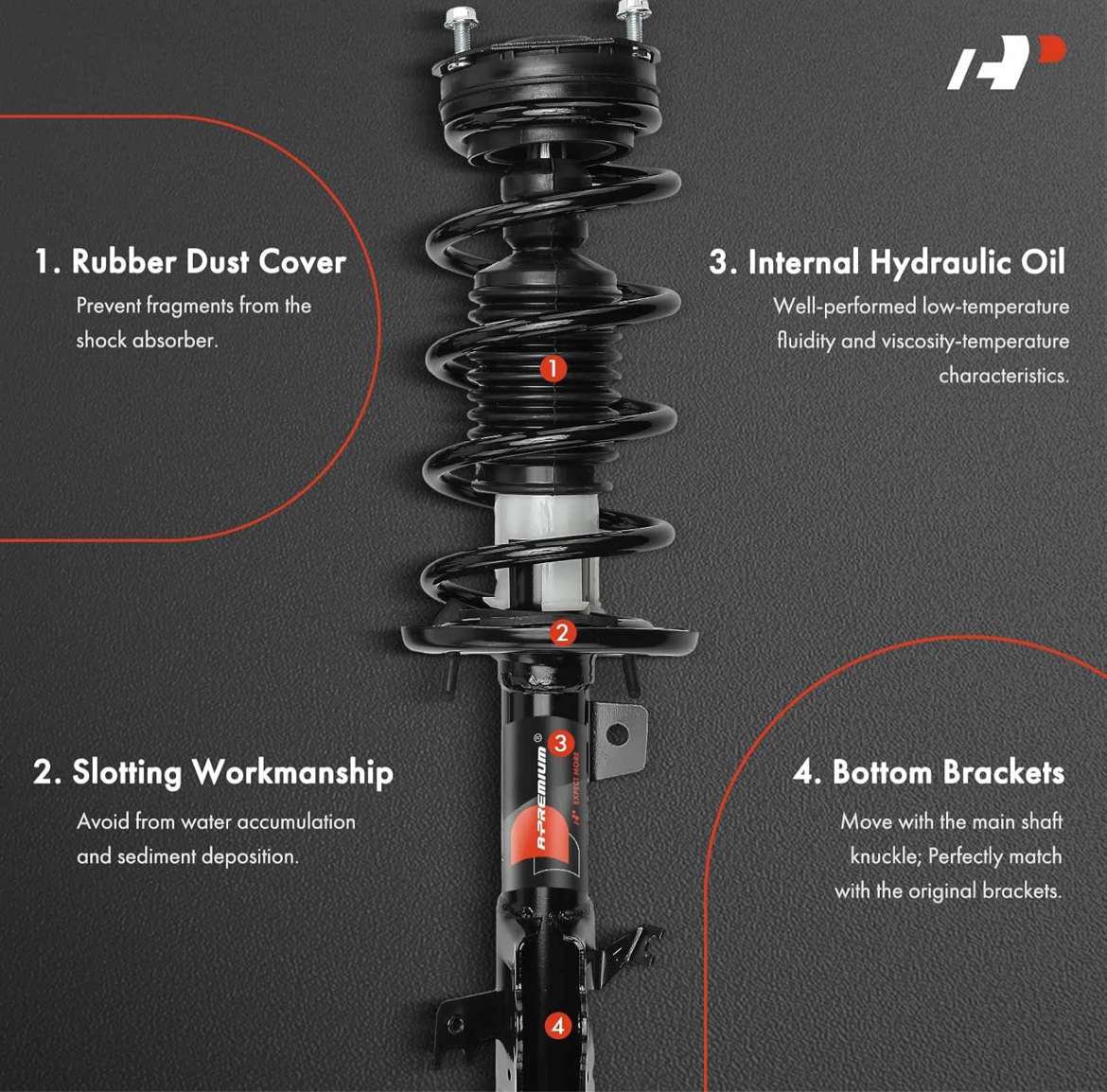 A-Premium Front Pair (2) Complete Strut & Coil Spring Assembly Compatible with Ford Fiesta 2014 2015 2016 2017 2018, Driver and Passenger Side