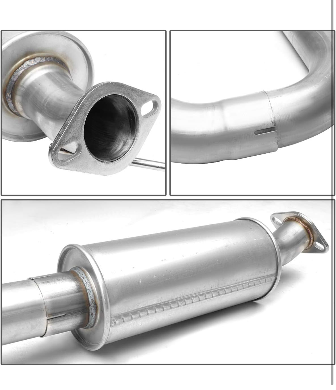 Auto Dynasty 3 Inches Dual Muffler Tip Catback Exhaust System Compatible with 2014-2018 Ford Fiesta ST 1.6L