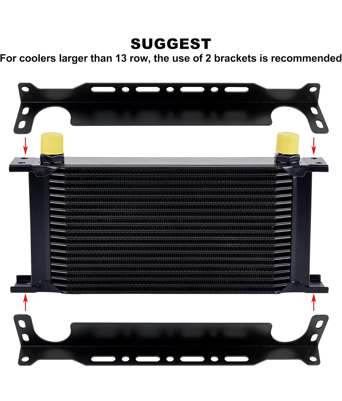 EVIL ENERGY Oil Cooler Mounting Bracket Kit 330mm / 13 inch Aluminum Alloy Black (Only Fit for British-Style Oil Cooler)