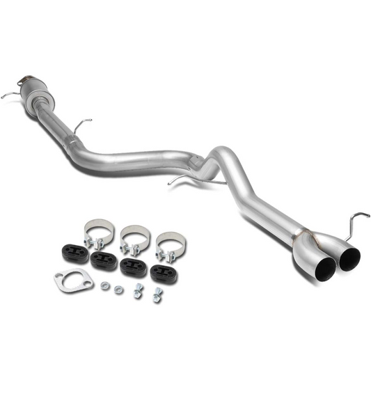 Auto Dynasty 3 Inches Dual Muffler Tip Catback Exhaust System Compatible with 2014-2018 Ford Fiesta ST 1.6L