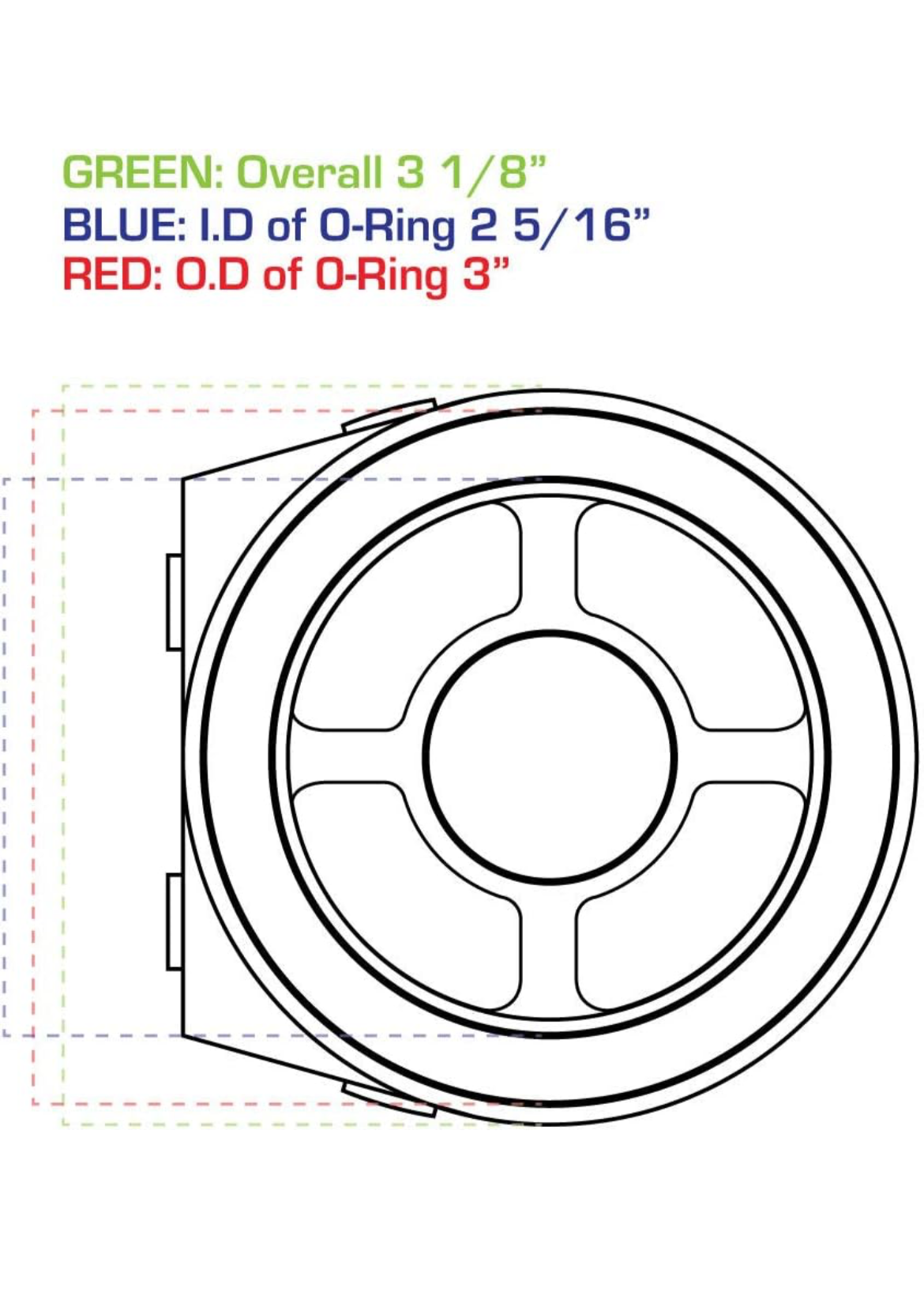 GlowShift Oil Filter Sandwich Plate Thread Adapter - 3/4-16 Thread - Install up to (4) 1/8-27 NPT Oil Pressure & Temperature Sensors - Includes O-Ring & Port Plugs