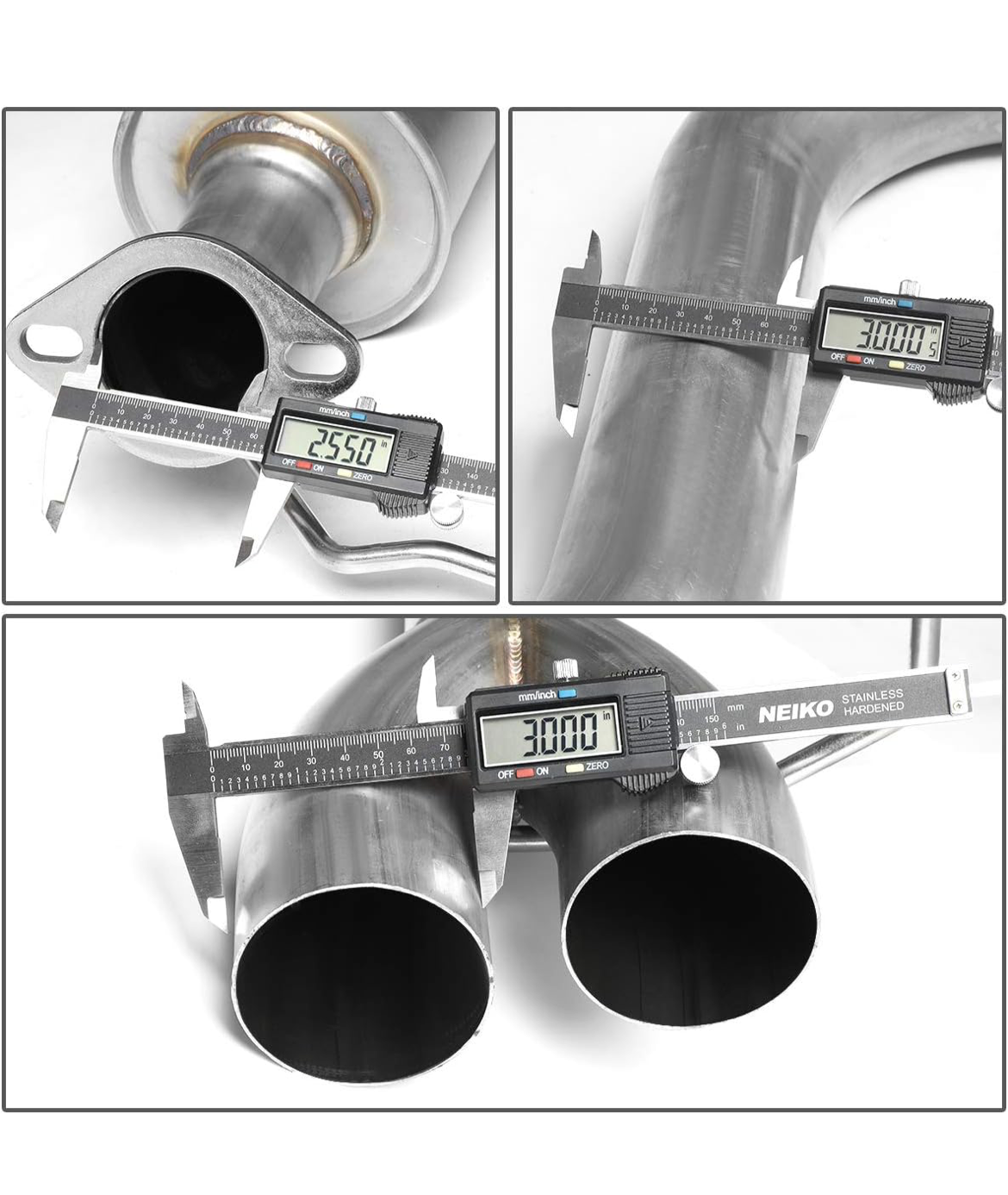 Auto Dynasty 3 Inches Dual Muffler Tip Catback Exhaust System Compatible with 2014-2018 Ford Fiesta ST 1.6L