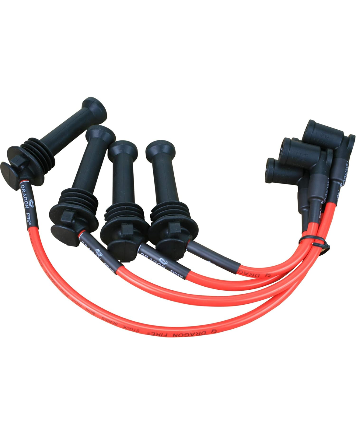 AIP Electronics Dragon FIRE Performance Street Series Direct Fit 8mm Low Ohm Spark Plug Wire Set Compatible with 2011-2019 Ford Fiesta 1.6L I4 Replaces BE8Z-12259-B WR6126 OEM Fit PWJ269