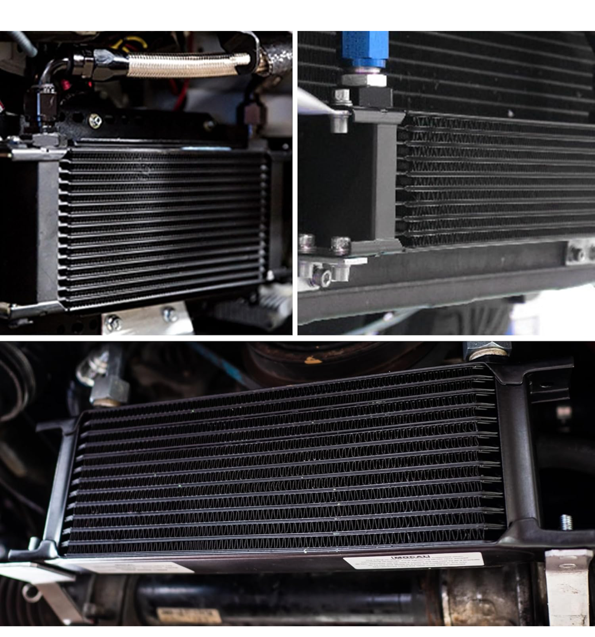 EVIL ENERGY Oil Cooler Mounting Bracket Kit 330mm / 13 inch Aluminum Alloy Black (Only Fit for British-Style Oil Cooler)