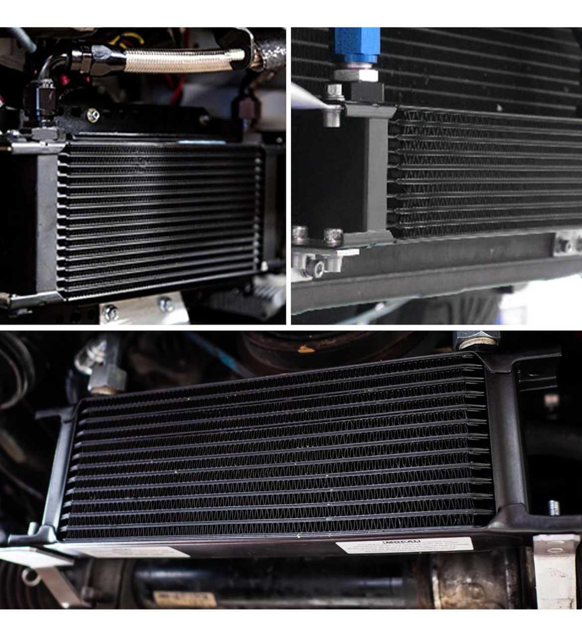 EVIL ENERGY 19 Row Oil Cooler Kit, 10AN Transmission Engine Cooler British Radiator Universal Aluminium Black