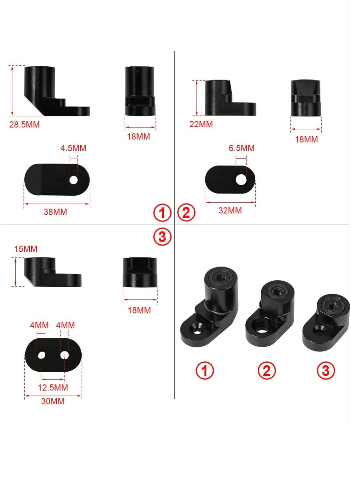 Rear Wing Spoiler Riser Extender Kit Bolt-on Type Compatible with 14-on Ford Fiesta ST Black