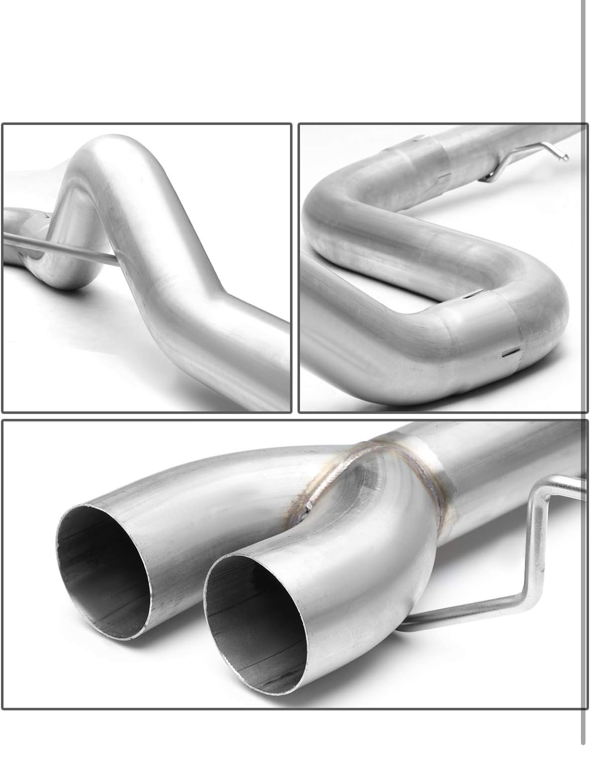 Auto Dynasty 3 Inches Dual Muffler Tip Catback Exhaust System Compatible with 2014-2018 Ford Fiesta ST 1.6L