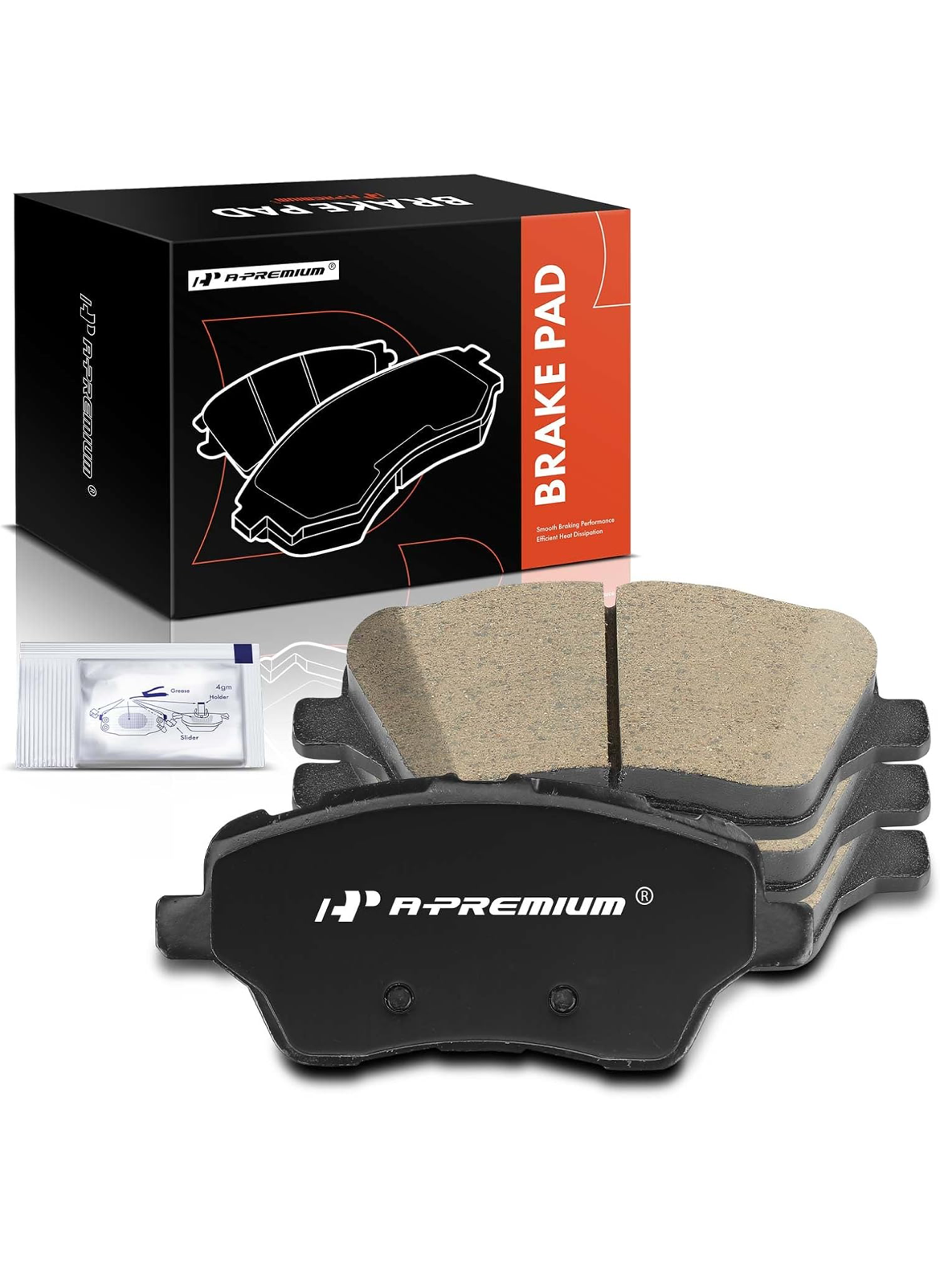 A-Premium Front Ceramic Disc Brake Pads Set Compatible with Ford Fiesta ST 2014-2019 1.6L, 4 Pcs