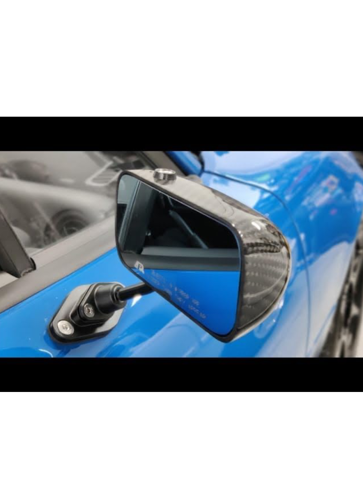 iJDMTOY Pair Universal F1 Style Side Mirrors w/Blue Glass (Brackets Included w/Twill Weave Carbon Fiber Look Finish)