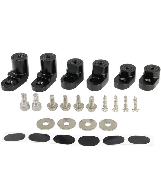 Rear Wing Spoiler Riser Extender Kit Bolt-on Type Compatible with 14-on Ford Fiesta ST Black
